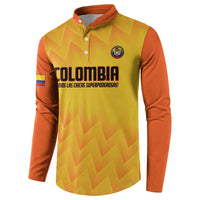 Custom Colombia Football Button Sweatshirt 2025 Las Chicas Superpoderosas - Yellow Version - Wonder Print Shop