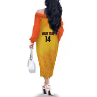 Custom Colombia Football Family Matching Off The Shoulder Long Sleeve Dress and Hawaiian Shirt 2025 Las Chicas Superpoderosas - Yellow Version - Wonder Print Shop