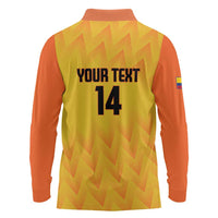 Custom Colombia Football Long Sleeve Polo Shirt 2025 Las Chicas Superpoderosas - Yellow Version - Wonder Print Shop