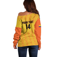 Custom Colombia Football Off Shoulder Sweater 2025 Las Chicas Superpoderosas - Yellow Version - Wonder Print Shop