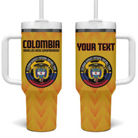 Custom Colombia Football Tumbler With Handle 2025 Las Chicas Superpoderosas - Yellow Version - Wonder Print Shop