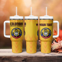 Custom Colombia Football Tumbler With Handle 2025 Las Chicas Superpoderosas - Yellow Version - Wonder Print Shop