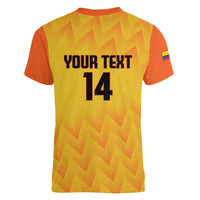 Custom Colombia Football Women V-Neck T-Shirt 2025 Las Chicas Superpoderosas - Yellow Version - Wonder Print Shop