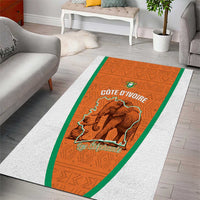 Ivory Coast Football Area Rug 2026 Cote d'Ivoire Les Elephants Orange Version - Wonder Print Shop