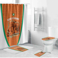 Ivory Coast Football Bathroom Set 2026 Cote d'Ivoire Les Elephants Orange Version - Wonder Print Shop