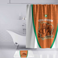 Ivory Coast Football Bathroom Set 2026 Cote d'Ivoire Les Elephants Orange Version - Wonder Print Shop