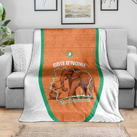 Ivory Coast Football Blanket 2026 Cote d'Ivoire Les Elephants Orange Version - Wonder Print Shop