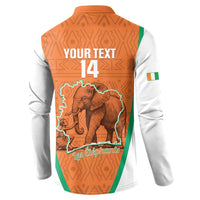 Custom Ivory Coast Football Button Sweatshirt 2026 Cote d'Ivoire Les Elephants Orange Version