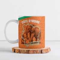 Custom Ivory Coast Football Ceramic Mug 2026 Cote d'Ivoire Les Elephants Orange Version - Wonder Print Shop