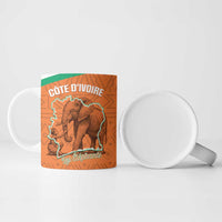 Custom Ivory Coast Football Ceramic Mug 2026 Cote d'Ivoire Les Elephants Orange Version - Wonder Print Shop