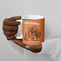 Custom Ivory Coast Football Ceramic Mug 2026 Cote d'Ivoire Les Elephants Orange Version - Wonder Print Shop