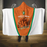 Ivory Coast Football Hooded Blanket 2026 Cote d'Ivoire Les Elephants Orange Version - Wonder Print Shop