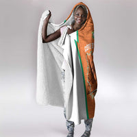 Ivory Coast Football Hooded Blanket 2026 Cote d'Ivoire Les Elephants Orange Version - Wonder Print Shop