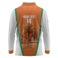 Custom Ivory Coast Football Long Sleeve Polo Shirt 2026 Cote d'Ivoire Les Elephants Orange Version - Wonder Print Shop