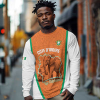 Custom Ivory Coast Football Long Sleeve Shirt 2026 Cote d'Ivoire Les Elephants Orange Version - Wonder Print Shop