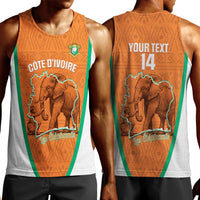 Custom Ivory Coast Football Men Tank Top 2026 Cote d'Ivoire Les Elephants Orange Version - Wonder Print Shop