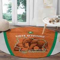 Ivory Coast Football Round Carpet 2026 Cote d'Ivoire Les Elephants Orange Version - Wonder Print Shop