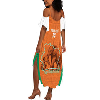 Custom Ivory Coast Football Summer Maxi Dress 2026 Cote d'Ivoire Les Elephants Orange Version LT14