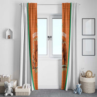 Ivory Coast Football Window Curtain 2026 Cote d'Ivoire Les Elephants Orange Version - Wonder Print Shop