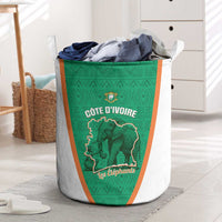 Ivory Coast Football Laundry Basket 2026 Cote d'Ivoire Les Elephants Green Version - Wonder Print Shop