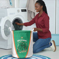 Ivory Coast Football Laundry Basket 2026 Cote d'Ivoire Les Elephants Green Version - Wonder Print Shop