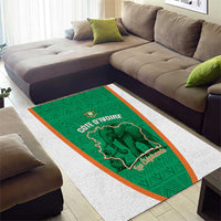 Ivory Coast Football Area Rug 2026 Cote d'Ivoire Les Elephants Green Version - Wonder Print Shop