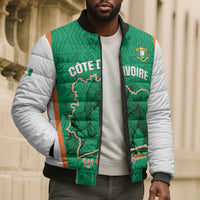 Custom Ivory Coast Football Bomber Puffer Jacket 2026 Cote d'Ivoire Les Elephants Green Version - Wonder Print Shop
