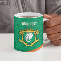 Custom Ivory Coast Football Ceramic Mug 2026 Cote d'Ivoire Les Elephants Green Version - Wonder Print Shop