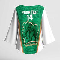 Custom Ivory Coast Football Kimono Sleeve Blouse 2026 Cote d'Ivoire Les Elephants Green Version - Wonder Print Shop