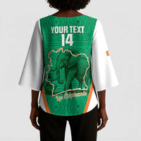Custom Ivory Coast Football Kimono Sleeve Blouse 2026 Cote d'Ivoire Les Elephants Green Version - Wonder Print Shop