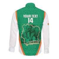 Custom Ivory Coast Football Long Sleeve Button Shirt 2026 Cote d'Ivoire Les Elephants Green Version - Wonder Print Shop