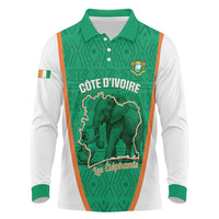 Custom Ivory Coast Football Long Sleeve Polo Shirt 2026 Cote d'Ivoire Les Elephants Green Version - Wonder Print Shop