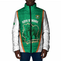 Custom Ivory Coast Football Padded Jacket 2026 Cote d'Ivoire Les Elephants Green Version - Wonder Print Shop