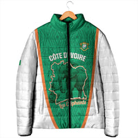 Custom Ivory Coast Football Padded Jacket 2026 Cote d'Ivoire Les Elephants Green Version - Wonder Print Shop