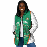 Custom Ivory Coast Football Padded Jacket 2026 Cote d'Ivoire Les Elephants Green Version - Wonder Print Shop