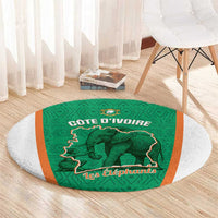 Ivory Coast Football Round Carpet 2026 Cote d'Ivoire Les Elephants Green Version - Wonder Print Shop