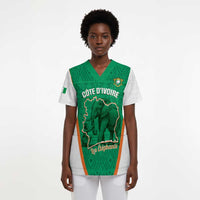 Custom Ivory Coast Football Scrub Top 2026 Cote d'Ivoire Les Elephants Green Version - Wonder Print Shop