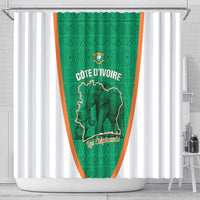 Ivory Coast Football Shower Curtain 2026 Cote d'Ivoire Les Elephants Green Version - Wonder Print Shop