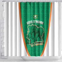 Ivory Coast Football Shower Curtain 2026 Cote d'Ivoire Les Elephants Green Version - Wonder Print Shop