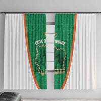 Ivory Coast Football Window Curtain 2026 Cote d'Ivoire Les Elephants Green Version - Wonder Print Shop