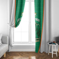 Ivory Coast Football Window Curtain 2026 Cote d'Ivoire Les Elephants Green Version - Wonder Print Shop