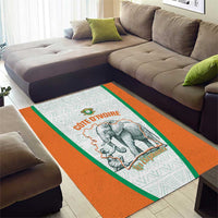 Ivory Coast Football Area Rug 2026 Cote d'Ivoire Les Elephants White Version - Wonder Print Shop
