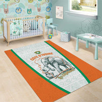 Ivory Coast Football Area Rug 2026 Cote d'Ivoire Les Elephants White Version - Wonder Print Shop