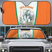 Ivory Coast Football Auto Sun Shade 2026 Cote d'Ivoire Les Elephants White Version - Wonder Print Shop