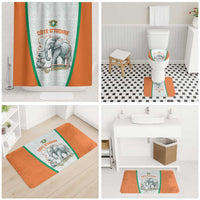 Ivory Coast Football Bathroom Set 2026 Cote d'Ivoire Les Elephants White Version - Wonder Print Shop
