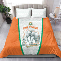 Ivory Coast Football Bedding Set 2026 Cote d'Ivoire Les Elephants White Version - Wonder Print Shop