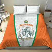 Ivory Coast Football Bedding Set 2026 Cote d'Ivoire Les Elephants White Version - Wonder Print Shop