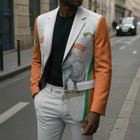 Custom Ivory Coast Football Blazer 2026 Cote d'Ivoire Les Elephants White Version - Wonder Print Shop