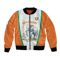 Custom Ivory Coast Football Bomber Jacket 2026 Cote d'Ivoire Les Elephants White Version - Wonder Print Shop