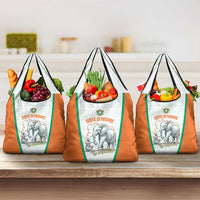 Ivory Coast Football Grocery Bag 2026 Cote d'Ivoire Les Elephants White Version - Wonder Print Shop